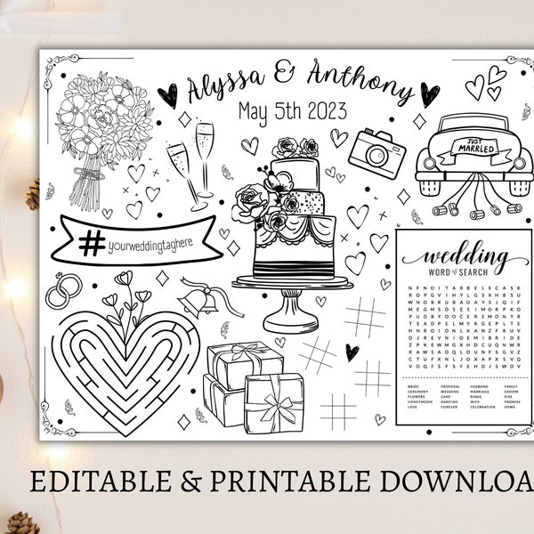 Wedding Placemat Etsy