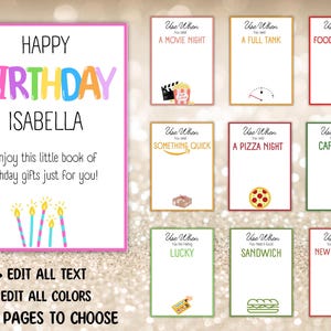 Bearbeitbares Geburtstagsgeschenkkartenbuch Last-Minute-Geburtstagsgeschenk Geburtstagskartenhalter für Erwachsene Anpassen in Canva | Sofortiger Download, Bearbeitung und Druck