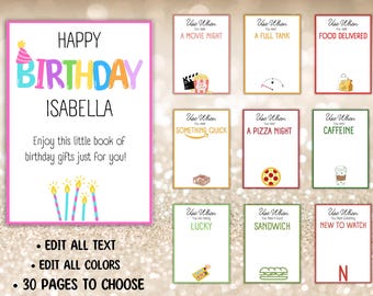 Editable Birthday Gift Card Book Last Minute Birthday Gift Adult Birthday Card Holder Customize in Canva | Instant Download, Edit and Print