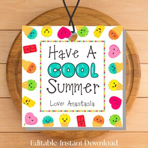 EDITABLE End of School Year Tags, End of School Gift Tags, Printable Teacher Tags, Gift Tags, Last Day of School, Student Gift Tags