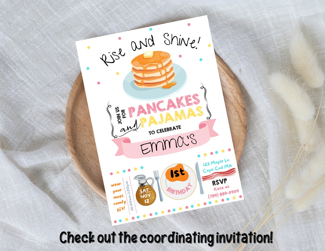 Printable Pancakes and Pajamas Coloring Placemat - Etsy