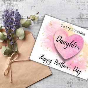 Tarjeta del Día de la Madre para Hija, Tarjeta del Día de las Madres Hija Increíble, Feliz Día de la Madre, Tarjeta para Hija, Tarjeta del Día de la Madre Imprimible