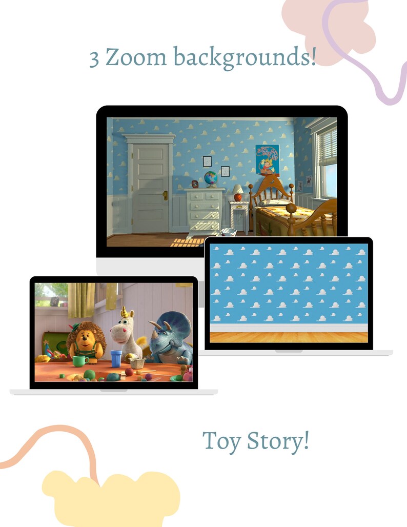 3 Pack Zoom Backgrounds Toy Story Zoom Zoom Backgrounds Etsy India