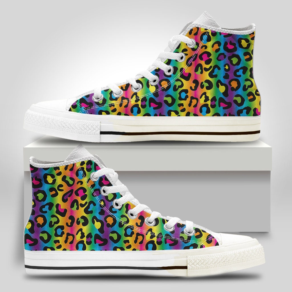 rainbow leopard print shoes