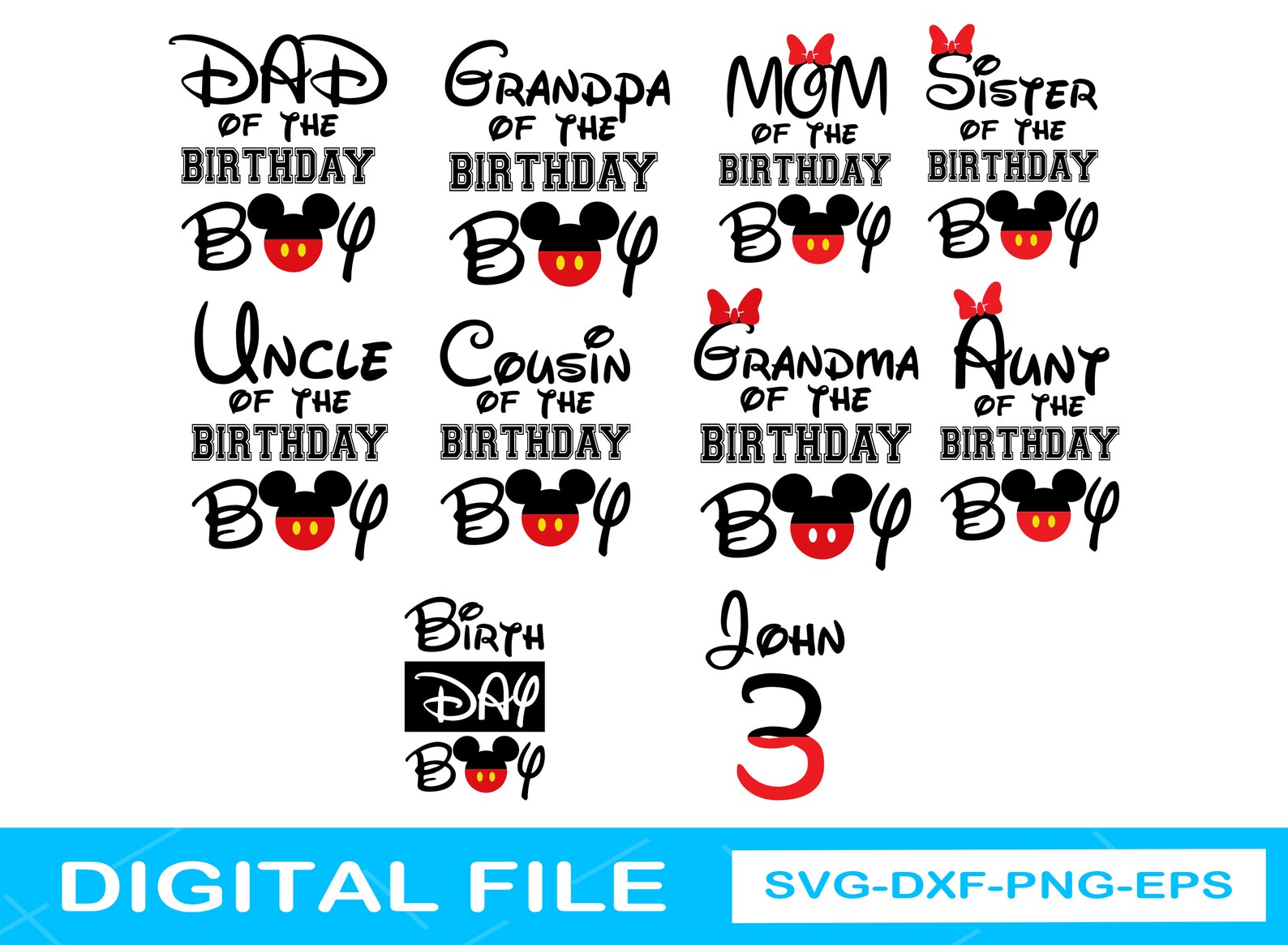 Disney Birthday Kids SVG Birthday Boy Disney Svg Minnie  Etsy