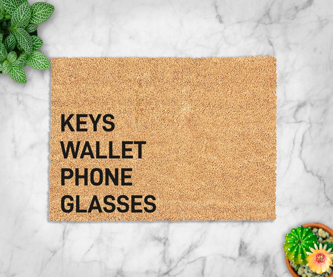 Keys Wallet Phone Glasses Funny Doormat Mat Etsy