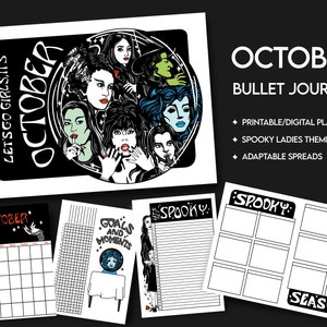 October 2025 Bulleted Journal Digital Download Full Color | Spooky Themed