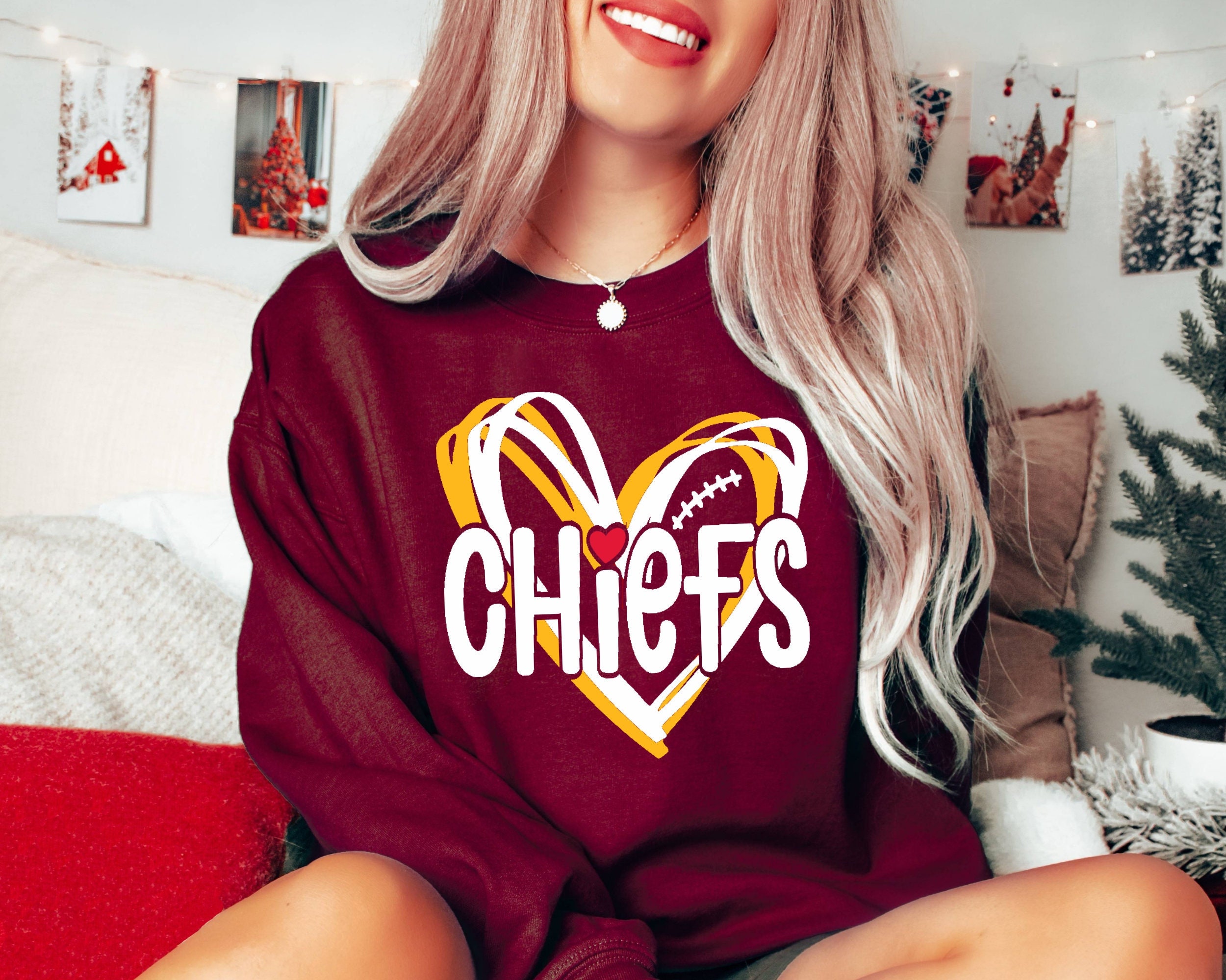 KC Chiefs Sweatshirt KC Chiefs in My Heart Sweatshirt Kansas - Etsy
