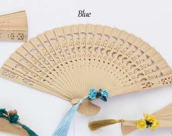Engraved Wooden fan for wedding, Natural Wood Fans, Engagement / Bridesmaid / Baptism Guest Souvenir
