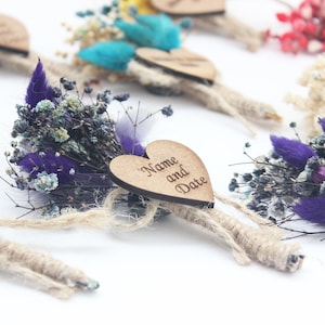 Personalized Wedding  Mini Dried Flower Favor Gift US/UK/CA