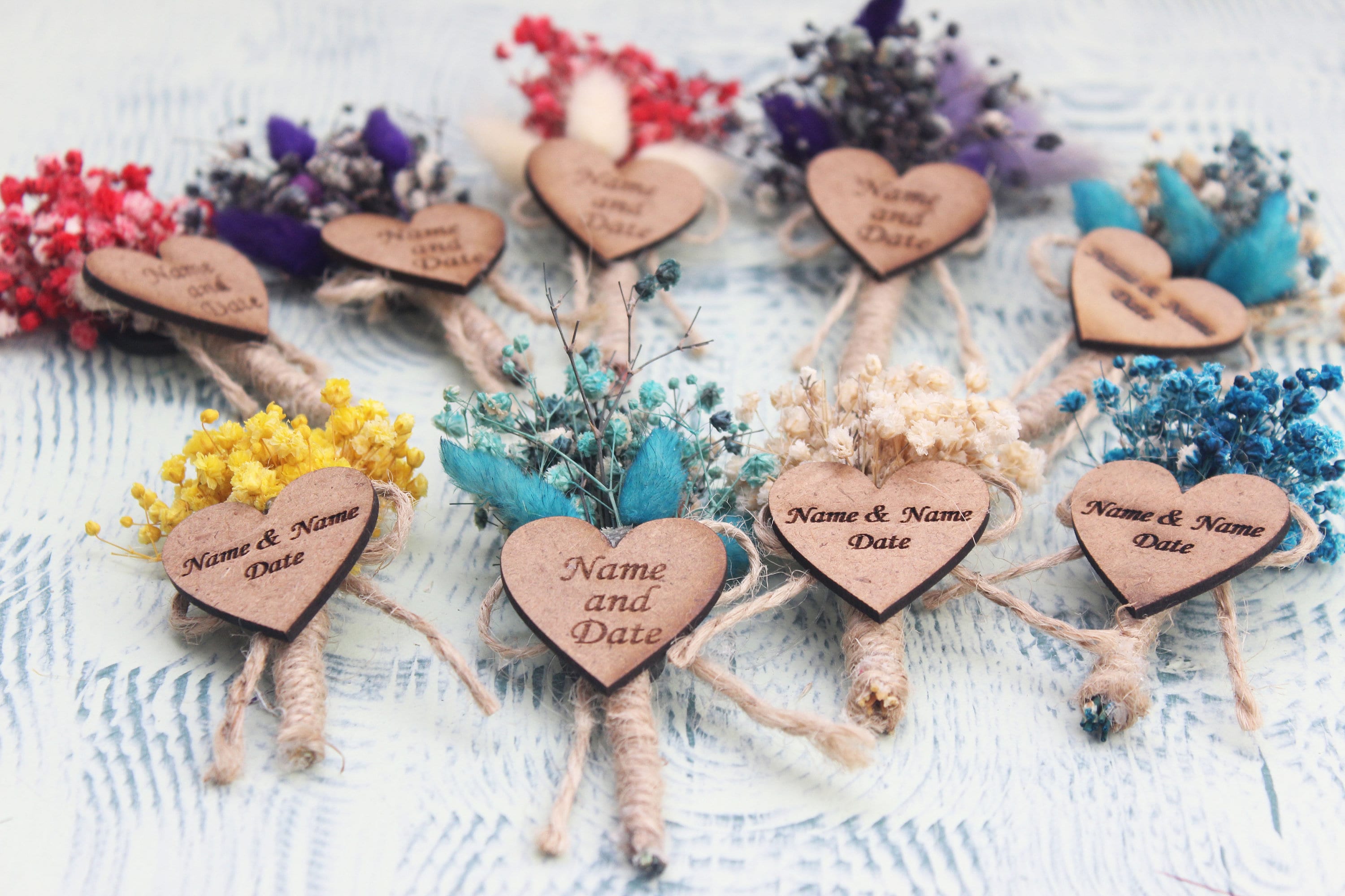 Personalized Wedding Favors for Guests , Flower Favors, Mini Dried ...