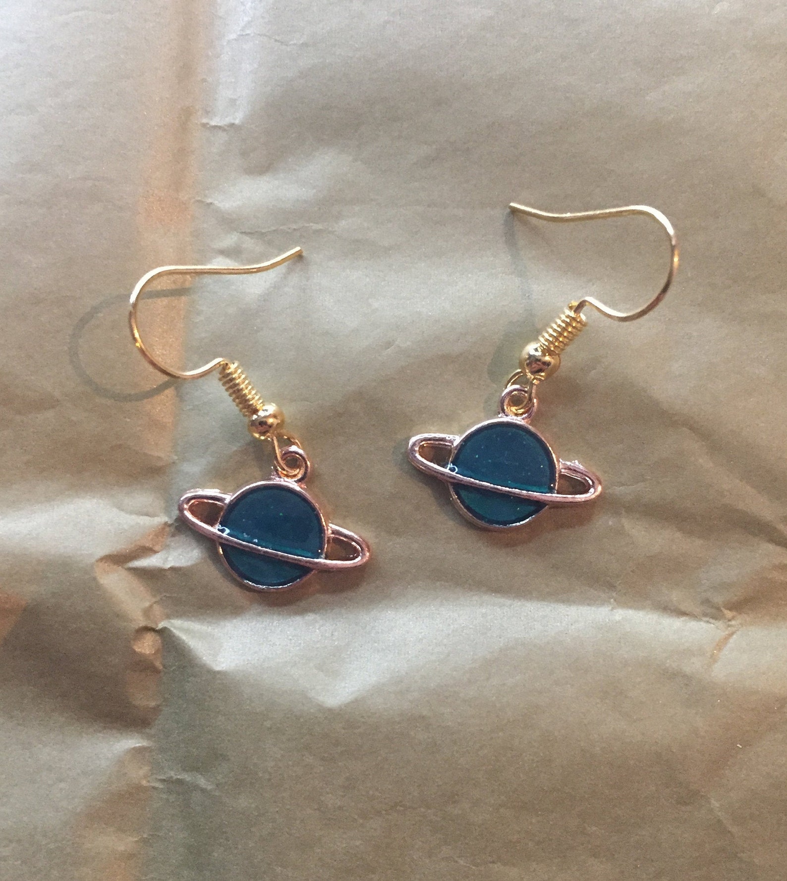 Gold planet earrings Clearance