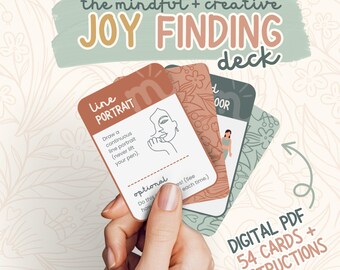 Joy Finding Deck | Mindfulness Cards, Creative Prompts, Self-Discovery For Women, Art Tutorials, Digital Card Game