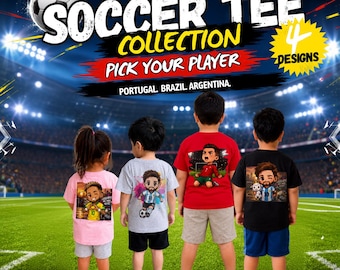 Youth Soccer Shirt, World cup Soccer 2026 Inspired Kids Tee, Kawaii Soccer Graphic Shirt, Toddler & Youth Soccer Fan Shirt, Game Day Tee