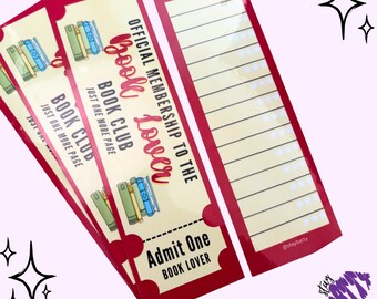 Book Lover Ticket Bookmark | Funny Book Club Gift