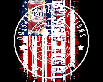 Bapple light Busch light png Father’s Day digital file dtf ready sublimation 4th of July red white and blue