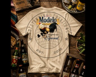 Modelo rooster Mexico shirt beer shirt trendy fashion menswear men dad shirt drinking shirt Father’s Day  gift for men