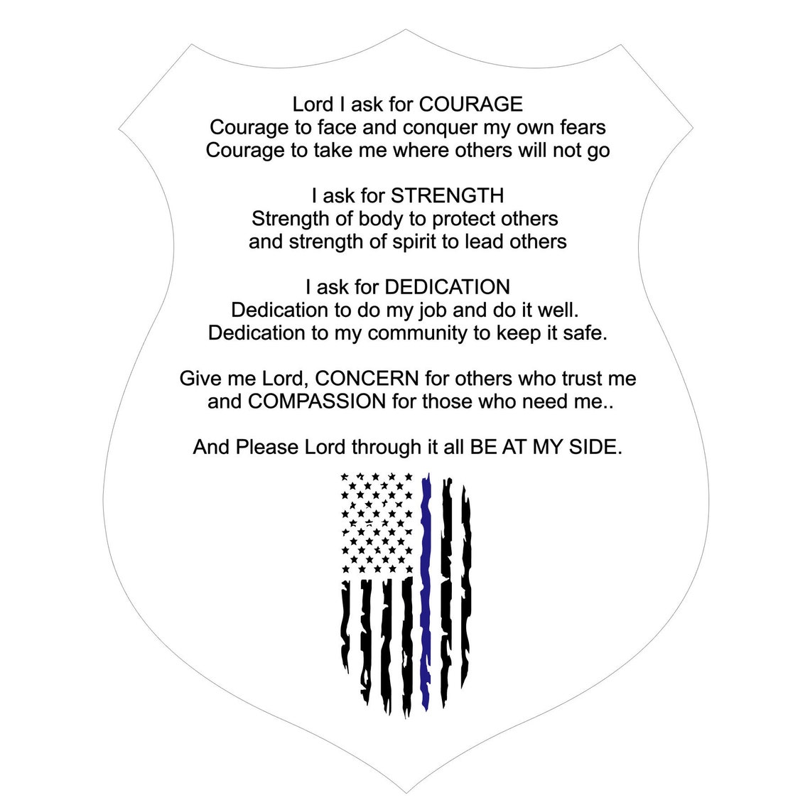 Police Officer Prayers on Badge DIGITAL FILE ONLY | Etsy