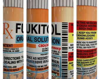 Fukitol / prescription / pharmacist / funny cuss  20oz tumbler