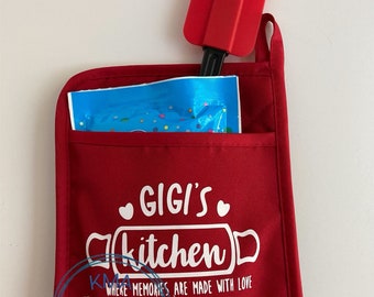 Gigi's kitchen - where memories are made with love potholder - Red