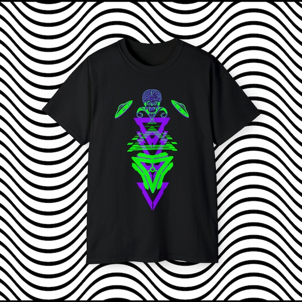 Cyber Mars Attacks Geometric Neon - Unisex Ultra Cotton Tee