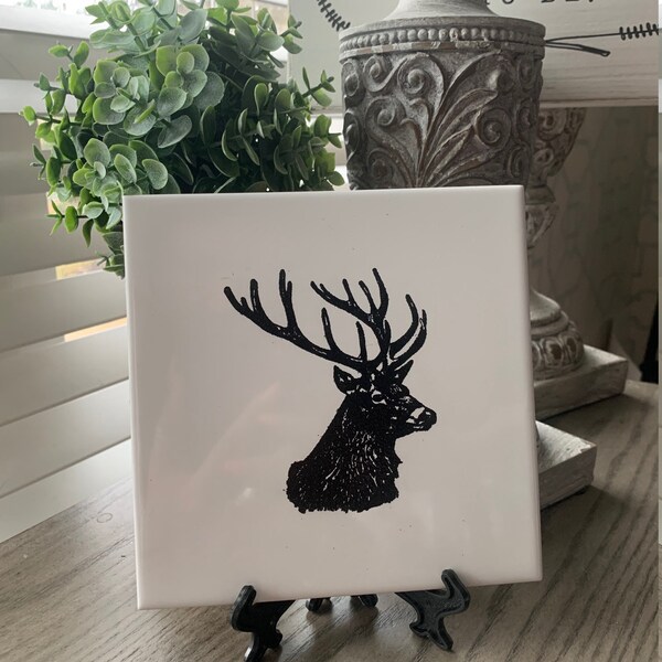 Deer Tile Etsy