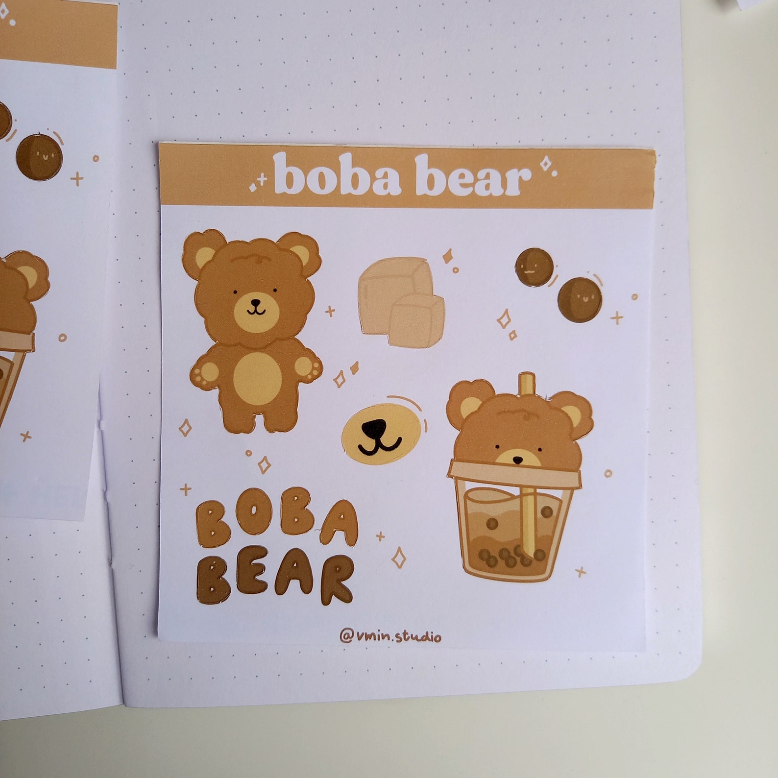 Boba Bear Sticker Sheet Boba Planner Stickers Bullet - Etsy