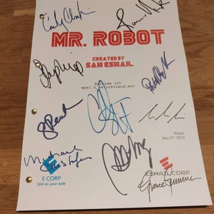 Autographed pilot episode MR ROBOT script pilot autographed Elliott Anderson Rami Malek