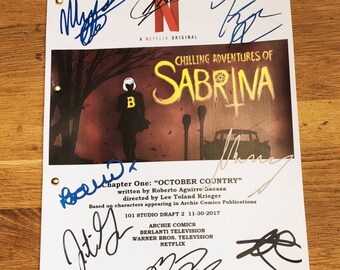 script pilot pilot pilot pilot The Chilling Adventures Of SABRINA autograph Kiernan Shipka Tati Gabrielle Ross Lynch Gavin Leatherrwood