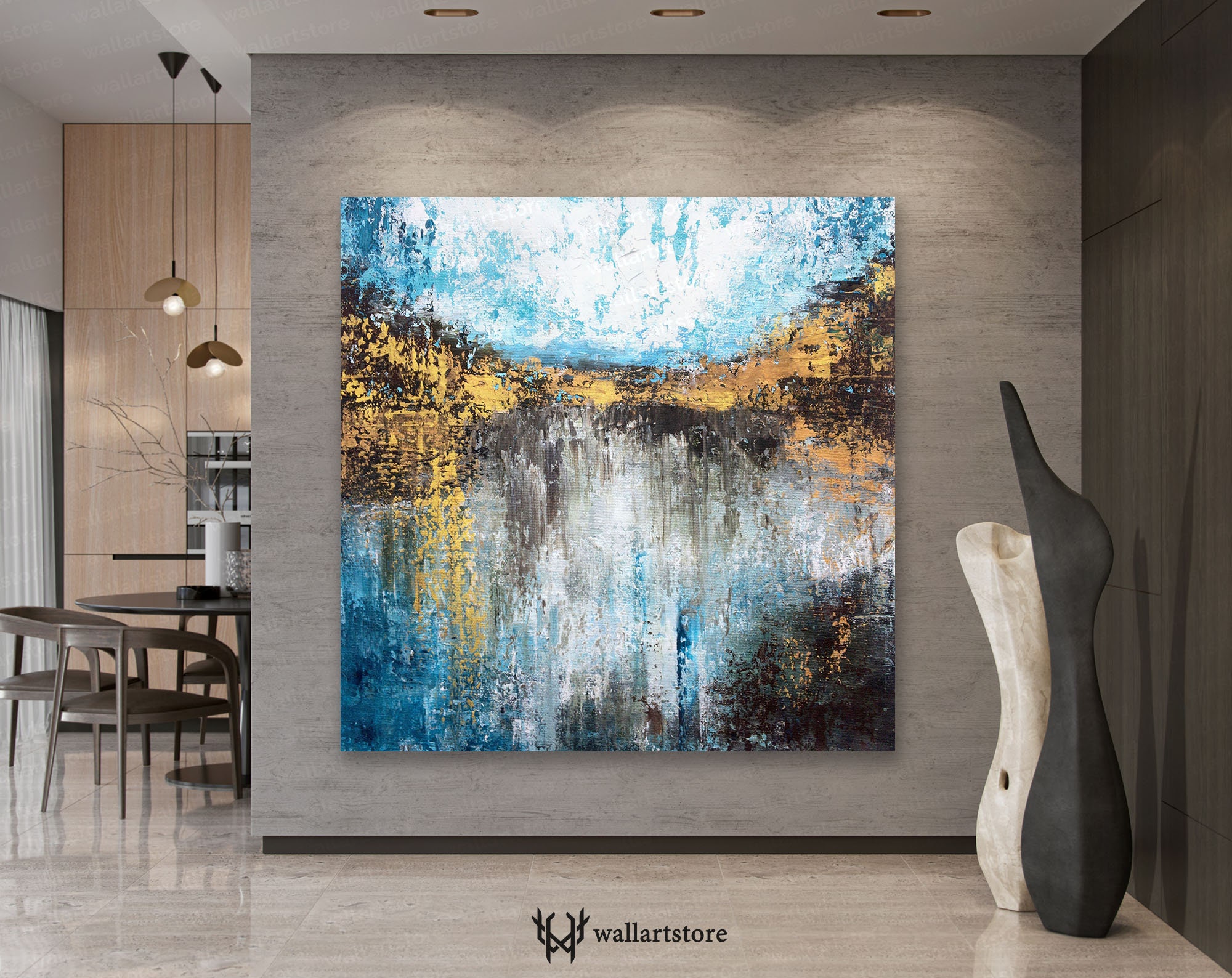 Modern Abstract Art Large Acrylic Painting Colorful Wall | Etsy