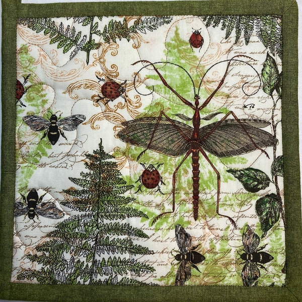 UNIQUE Dragonfly Potholder, Bee Potholder, Dragonfly, Bee, Homemade Potholder, Special Gift, Housewarming Gift, Mother's Day Gift, Nature