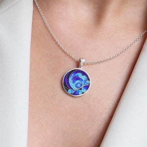 Cascade Pendant, Silver Pendant Necklace Contemporary Pendant With Enamel  and Gold, Necklaces for Her - Etsy