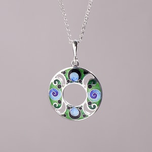 Cascade Pendant, Silver Pendant Necklace Contemporary Pendant With Enamel  and Gold, Necklaces for Her - Etsy