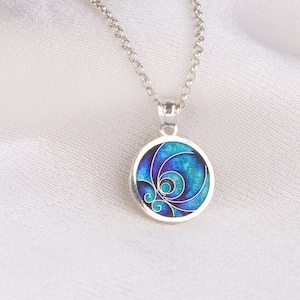 Georgian Cloisonne Enamel Pendant, Sterling Silver Necklace, Handmade Jewelry,  Cloisonné Enamel Necklace, Sterling Silver 925, Gift For Her