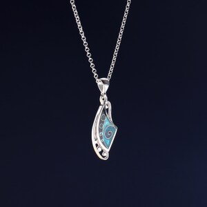 Blue Enamel Pendant, Sterling Silver Necklace, Handmade Jewelry, Gift For Her, Unique Silver Pendant, Cloisonne Enamel, Tbilisi Gift image 9