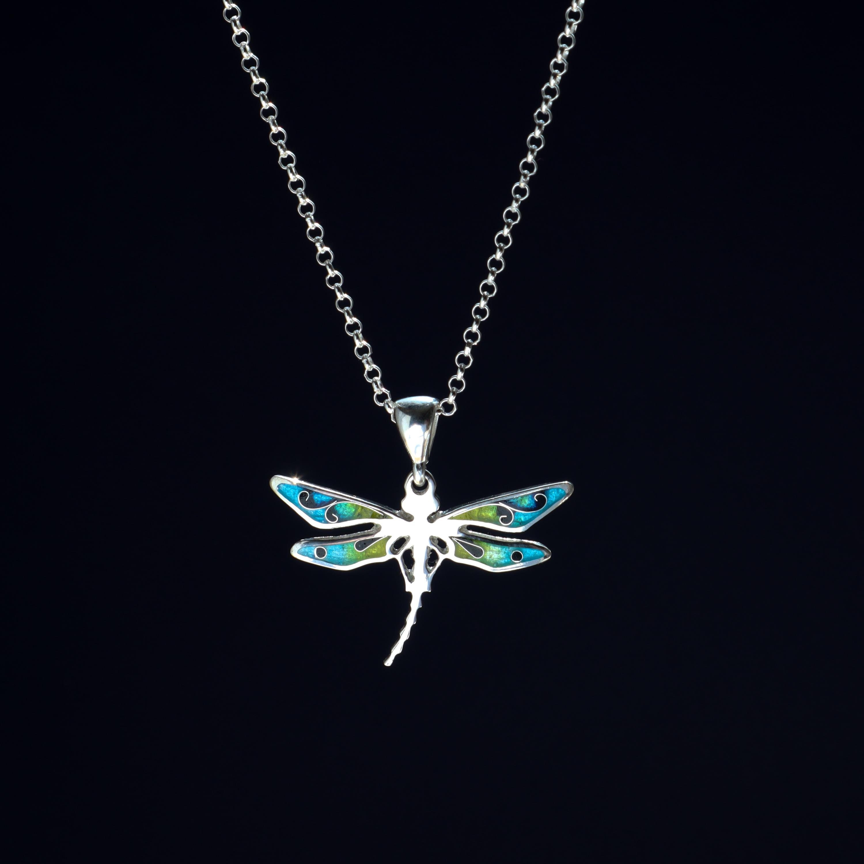 Collana DOWAY Con Ciondolo Libellula Smaltato, Color Viola, Gioiello Regalo Primavera Estate Per Donna E Ragazza