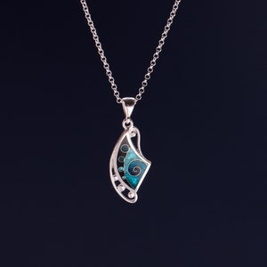 Blue Enamel Pendant, Sterling Silver Necklace, Handmade Jewelry, Gift For Her, Unique Silver Pendant, Cloisonne Enamel, Tbilisi Gift image 10