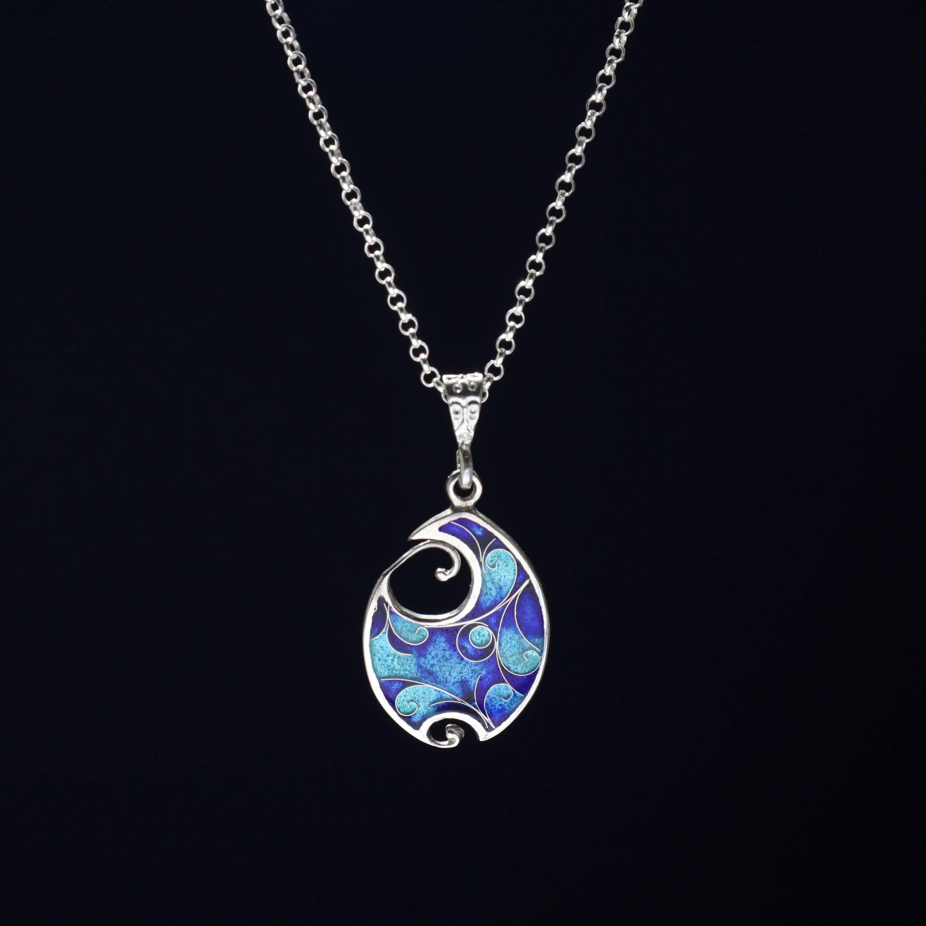 美品 iolom Enamel Necklace\"Dark Blue\" 美品 iolom Enamel Necklace