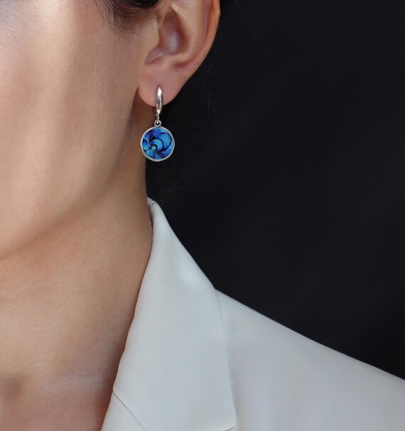 Orecchini fatti a mano con fermacarte in argento sterling regalo per lei