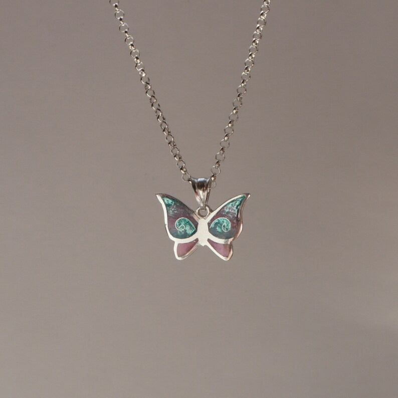 Cloisonne Enamel Butterfly Pendant Dainty Necklace Butterfly - Etsy