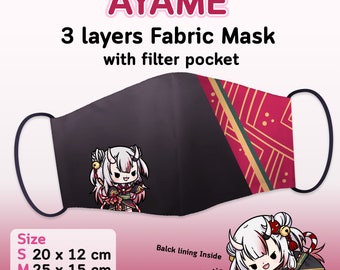 Ayame Fabric Mask / Hololive JP facemask / Nakiri Ayame