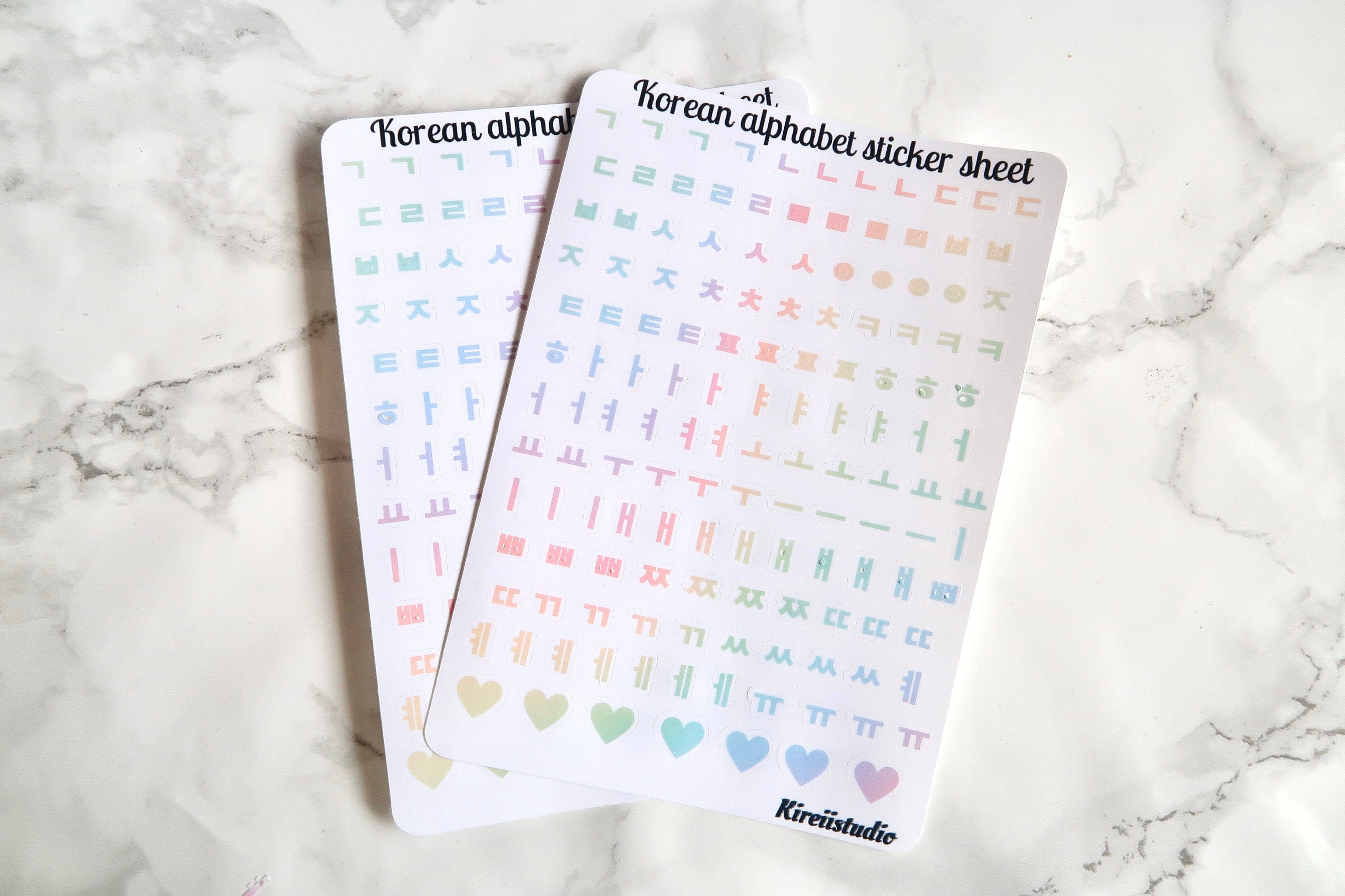 Korean Hangul alphabet sticker sheet bullet journal Etsy