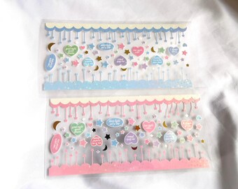 みえQC(ピンク) 5mlネフェルタリ(発掘)2019 10ml＋ 推し Cute Holographic Pink Blue Kpop Korean Deco Hanging Stars