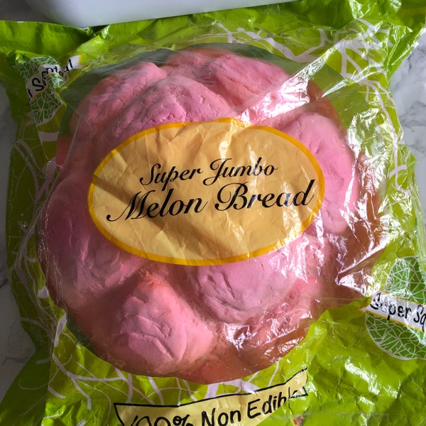 Super rare pink puni maru jumbo melon pan bread squishy