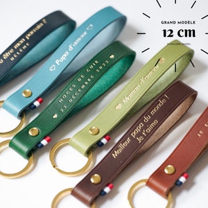 Portachiavi in pelle personalizzato, regalo per la festa del papà, regalo di anniversario, matrimonio in pelle