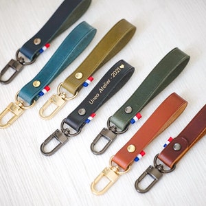 Personalized Leather Carabiner Keychain, Personalized Father&#39;s Gift, Gold Engraving, Birthday Gift, Wedding, Christmas Gift Idea