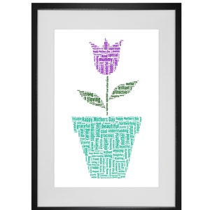 Personalised Purple Flower Word Art Print