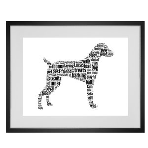 Personalised Weimaraner Dog Word Art Print - Any breed of dog can be made