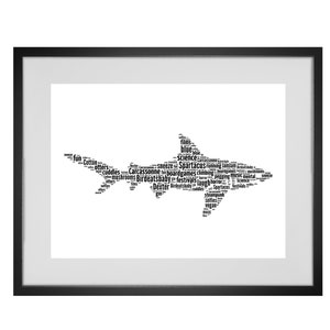 Personalised Shark Word Art Print