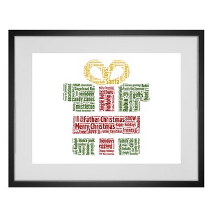 Personalised Christmas Present Word Art Design